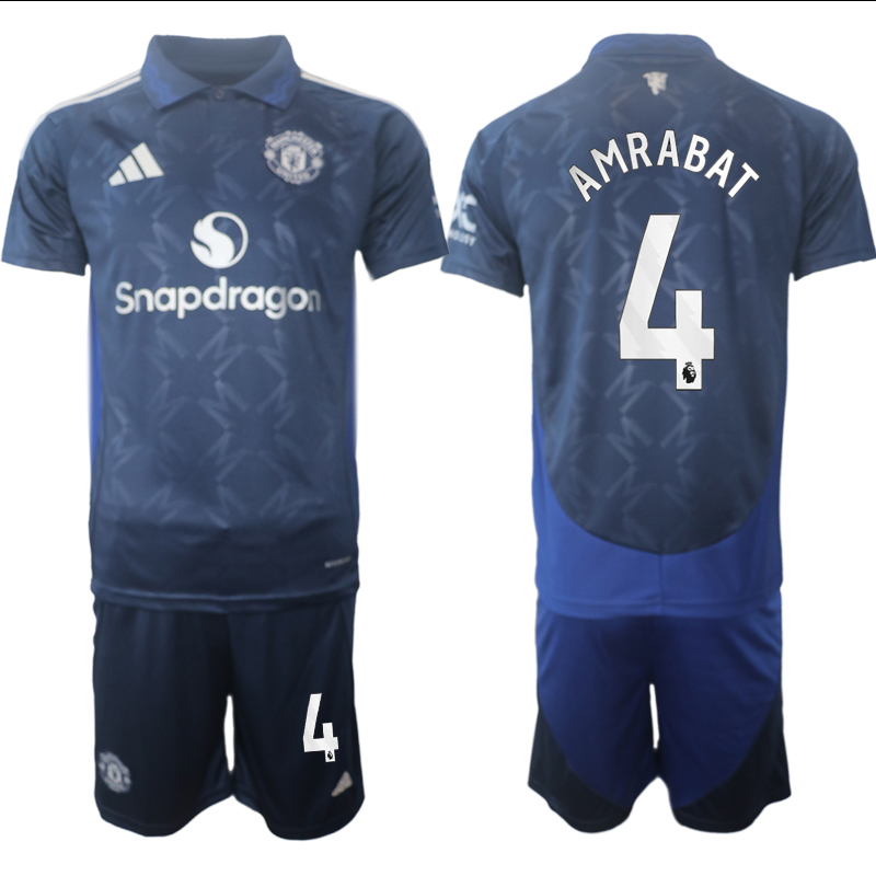 Men 2024-2025 Club Manchester United away blue 4 Soccer Jersey
